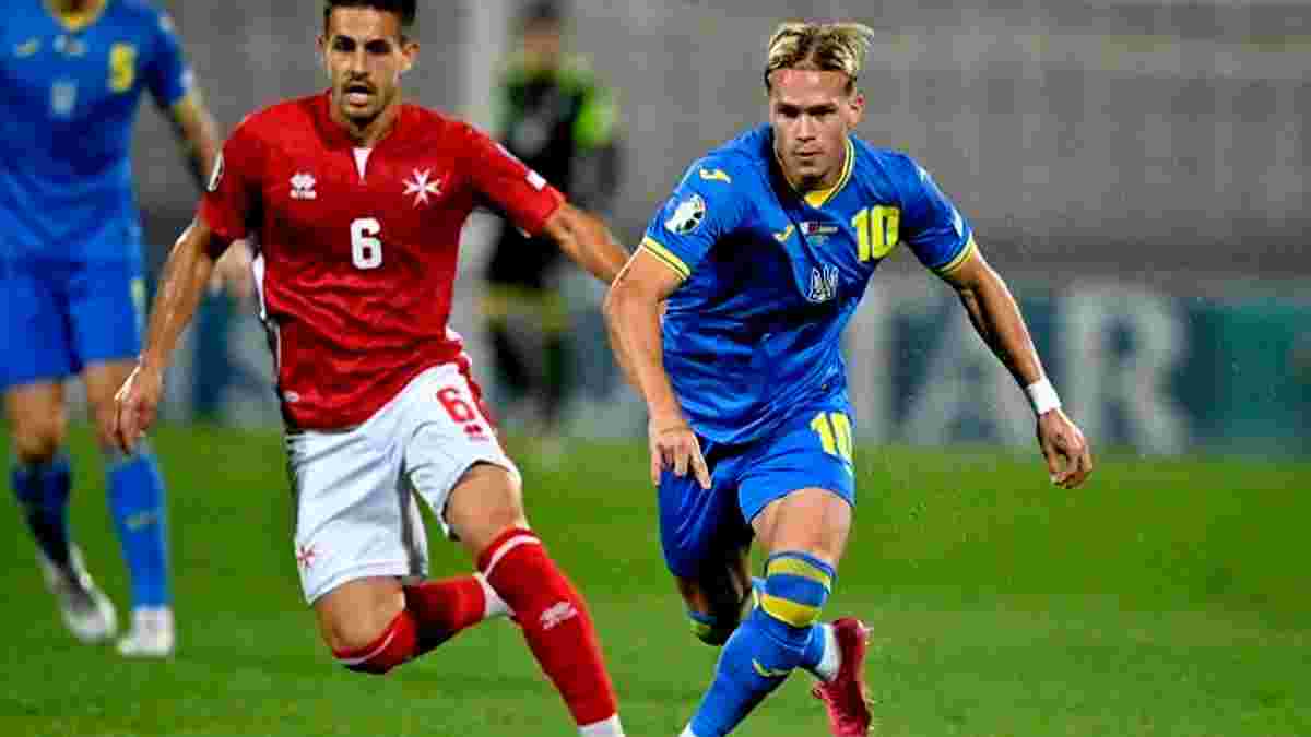 Украина одолела Мальту, вернувшись на вторую позицию в группе – судьба путевки на Евро определится в игре с Италией