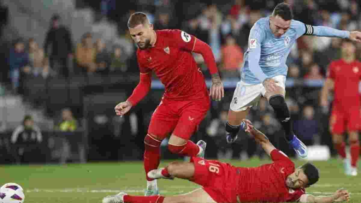 Форвард сборной Испании снес монитор VAR после отмененного пенальти на 90+10 – видеообзор матча Сельта – Севилья – 1:1