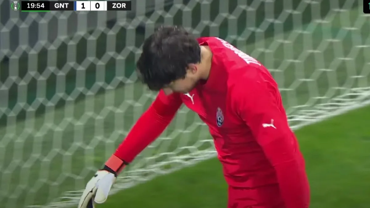 Турбаєвський витягує м'яч із сітки власних воріт / скріншот