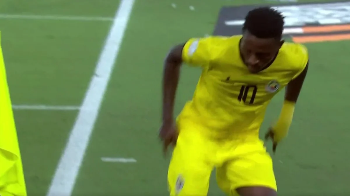 Бауке празднует забитый мяч в ворота Египта / скриншот