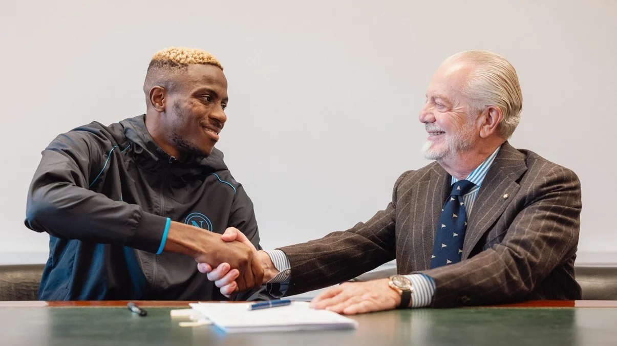 Виктор Осимхен и Аурелио Де Лаурентис / фото: ФК Наполи