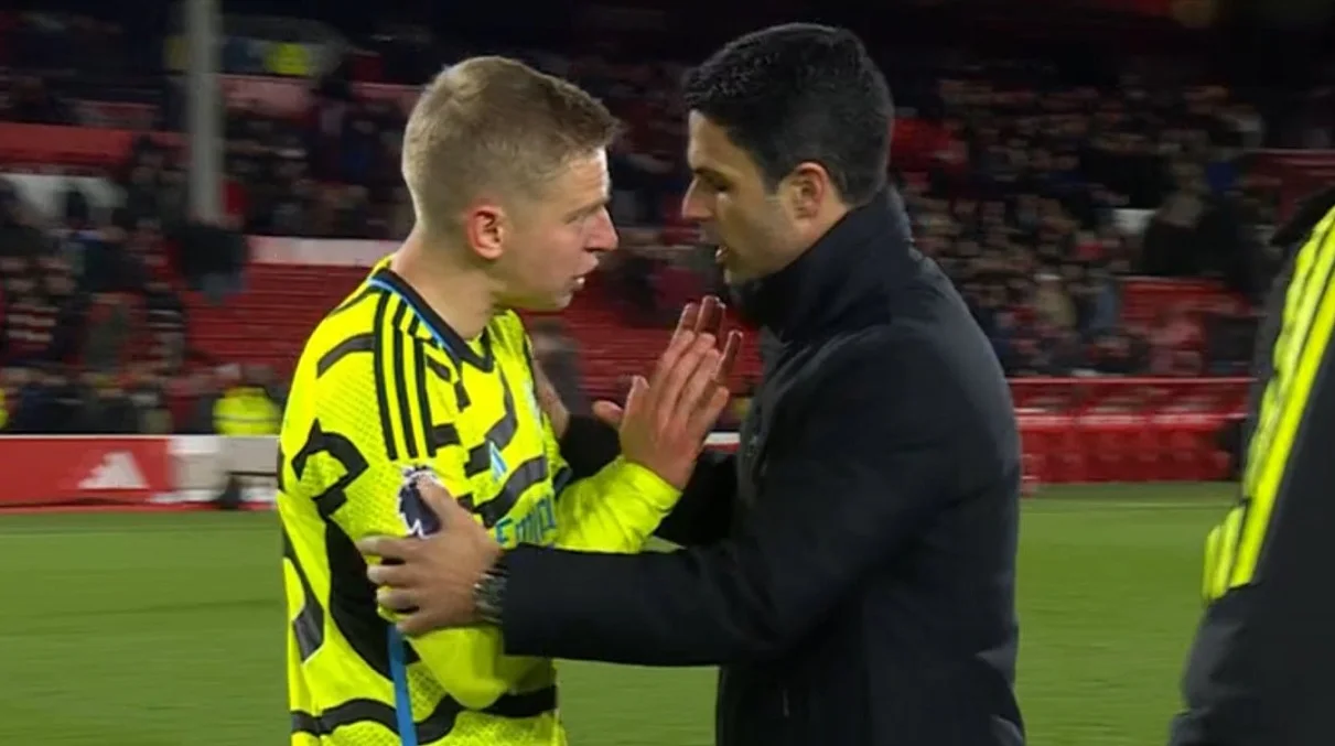 Артета заспокоює Зінченка / Скрін