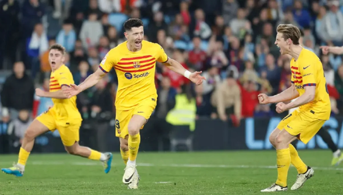 Роберт Левандовски в матче Сельта – Барселона 17 02 2024 / Salvador Sas (EFE)