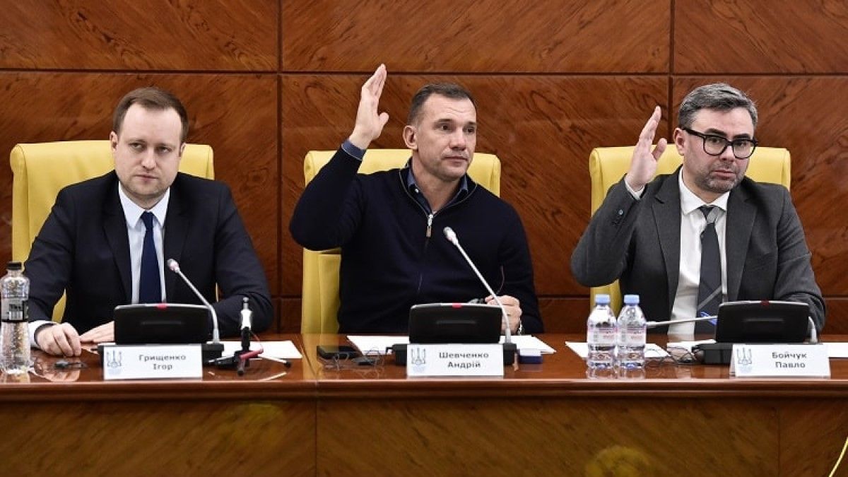 Андрій Шевченко на виконкомі УАФ / фото: П. Кубанов