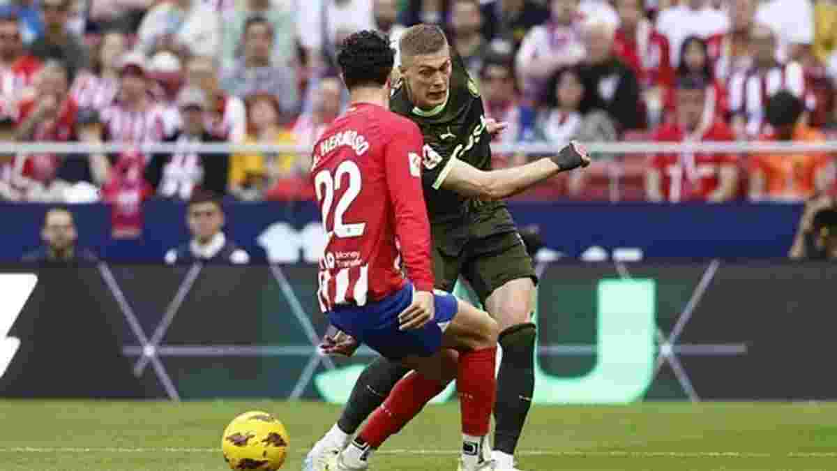 Гол Довбика не спас Жирону в Мадриде – каталонцы подарили Атлетико три мяча, а украинец промахнулся в пустые