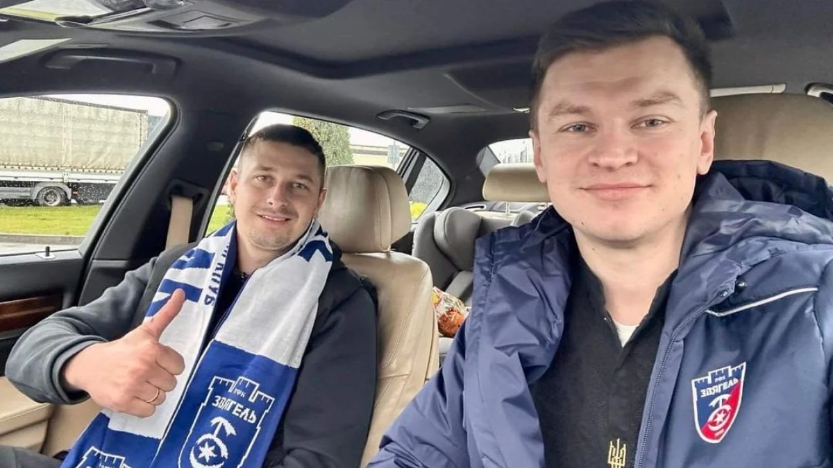 Андрій Блізніченко та президент Звягеля Дмитро Костюк / Instagram ФК Звягель