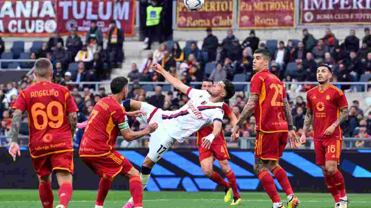 Рома програла Болоньї матч за топ-4 Серії А – ефектна бісіклета і технології, які не допустили "загадки Луніна"