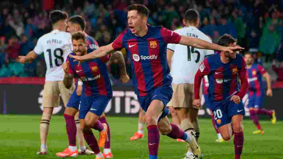 Барселона обійшла Жирону, дотиснувши Валенсію у матчі з ляпами голкіперів – Лєвандовскі хет-триком наблизився до Довбика
