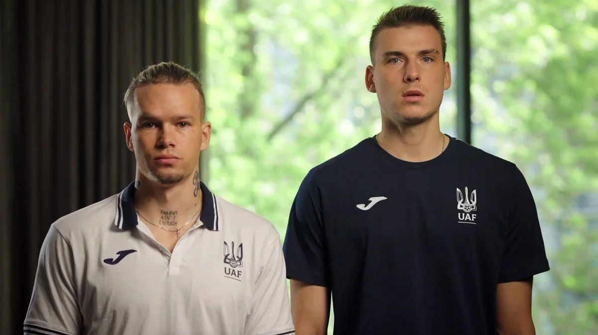 Михаил Мудрик и Андрей Лунин / Стоп-кадр из видео