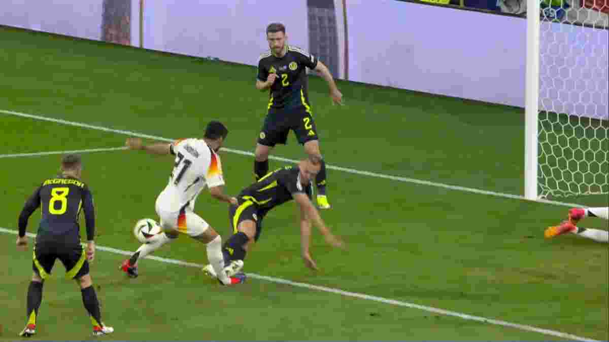 Капітану збірної Німеччини ледь не відірвали ногу в матчі-відкритті Євро-2024 – суперник брутально стрибнув двома ногами