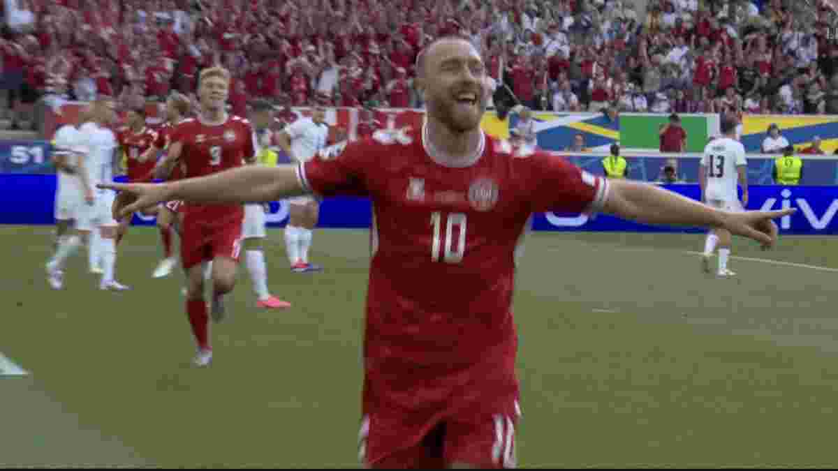 Гол Еріксена і перша нічия на Євро-2024 у відеоогляді матчу Словенія – Данія 