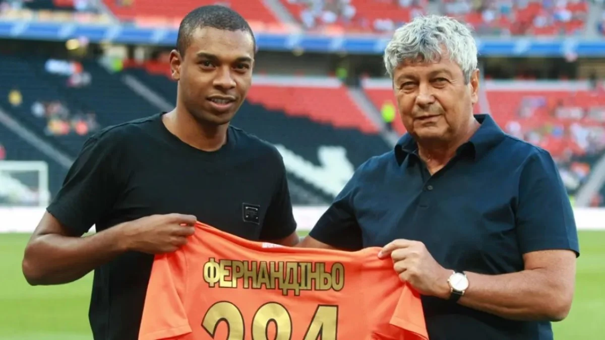 Фернандінью та Мірча Луческу / фото: ФК Шахтар