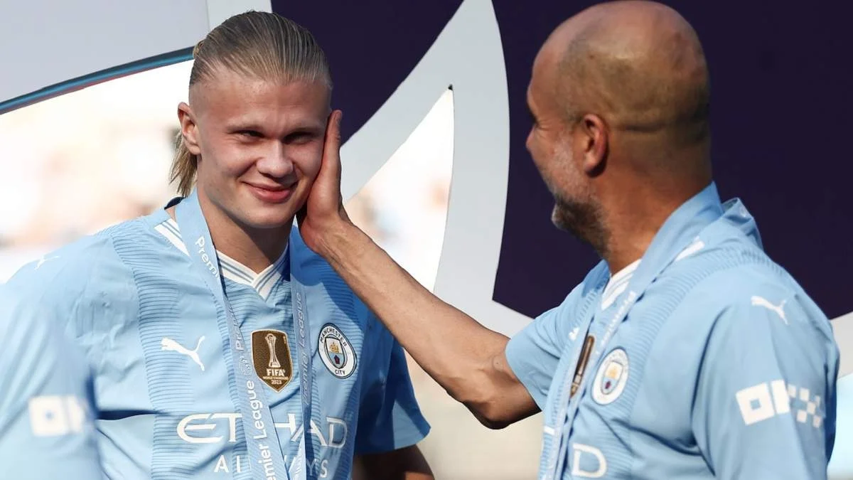 Холанд и Гвардиола / Photo by Naomi Baker/Getty Images