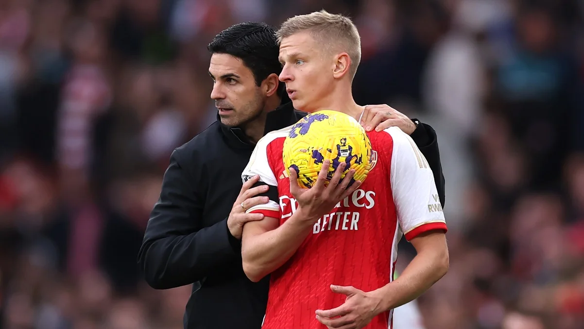 Микель Артета и Александр Зинченко / фото: Alex Pantling/Getty Images