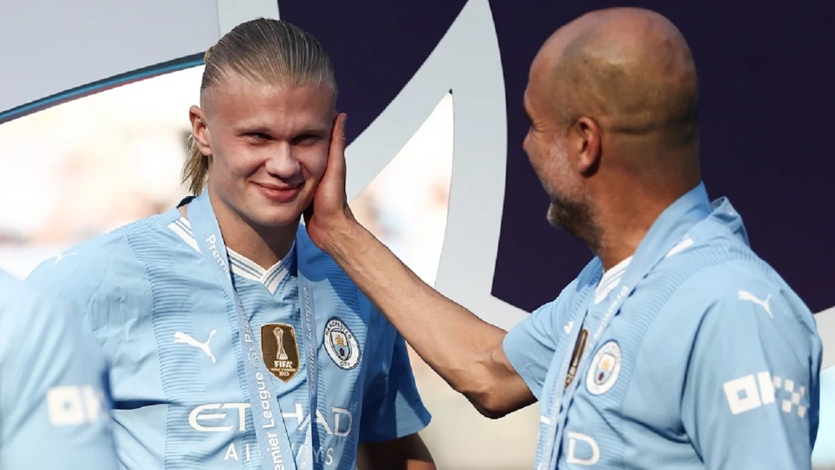 Ерлінг Холанд і Пеп Гвардіола / Photo by Naomi Baker/Getty Images