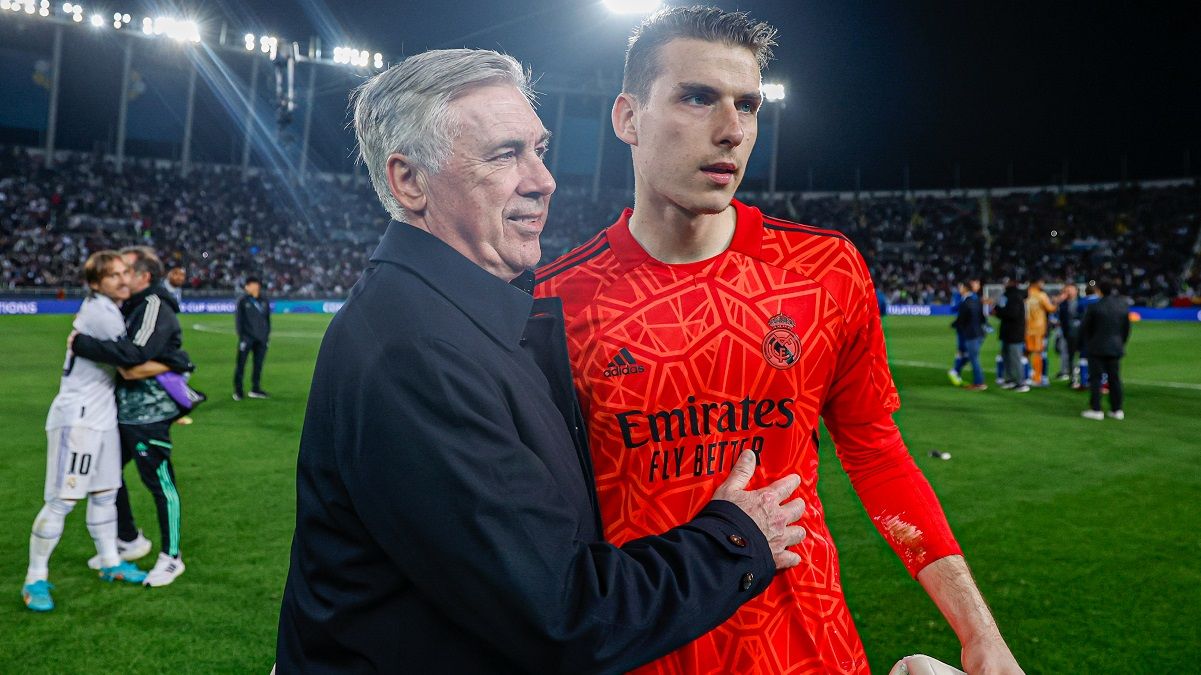 Андрей Лунин и Карло Анчелотти / Photo by Antonio Villalba/Real Madrid via Getty Images