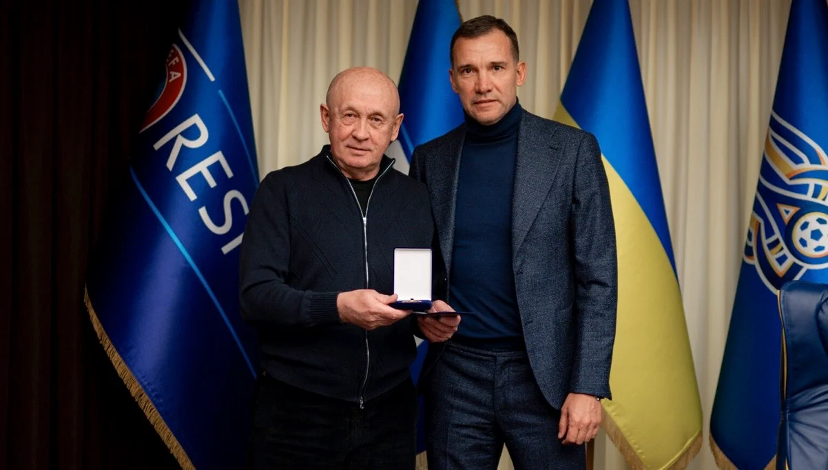 Микола Павлов та Андрій Шевченко / фото: УАФ