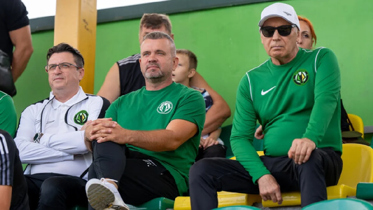 Александр Денисов, Владимир Тесля и Геннадий Буткевич / ФК Полесья