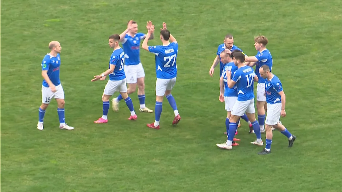 Гравці Поділля після голу / скріншот