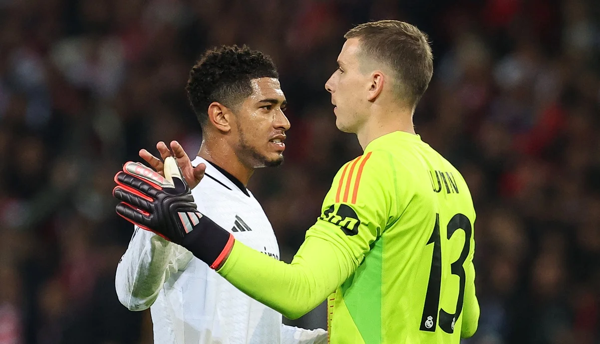 Лунин и Беллингем /фото:  FRANCK FIFE/AFP via Getty Images