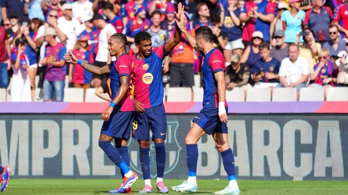 Рафінья, Ямаль та Лєвандовскі / фото: офіційний сайт Ла Ліги