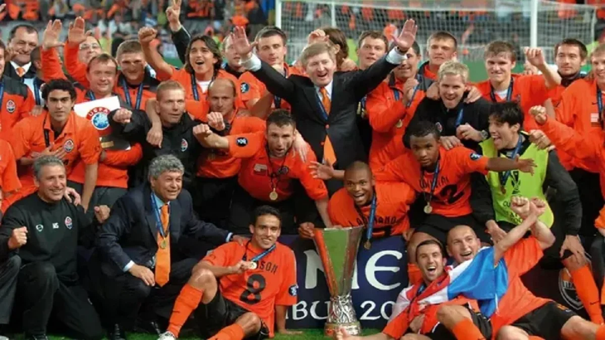 Шахтер празднует победу в Лиге УЕФА/ ФК Шахтер