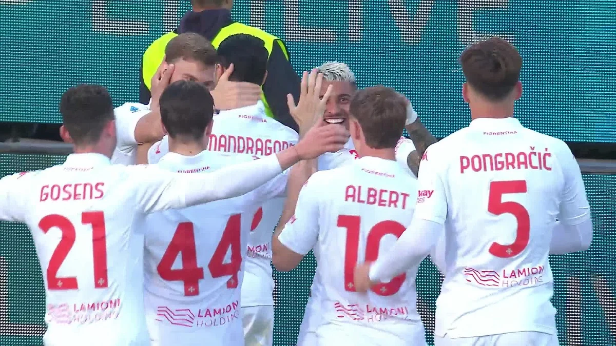 Фиорентина празднует второй гол / Скриншот