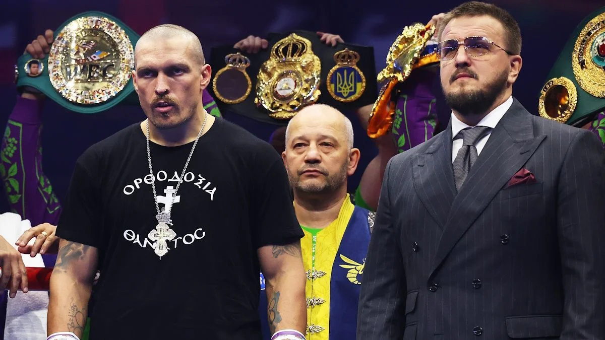 Олександр Усик та Олександр Красюк / фото: Getty images