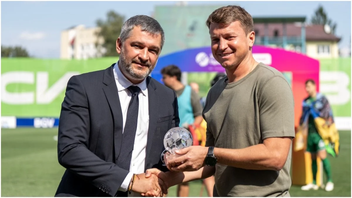 Євген Дикий і Руслан Ротань / Фото: ФК Полісся