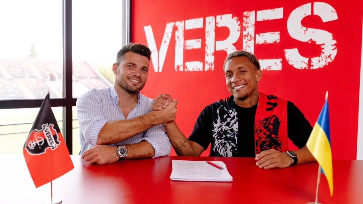 Уэсли Помба (справа) / фото: ФК Верес Ровно