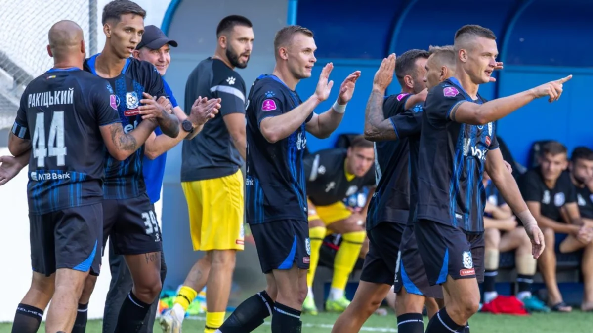 Гравці Чорноморця святкують гол Хобленка / фото: ФК Чорноморець