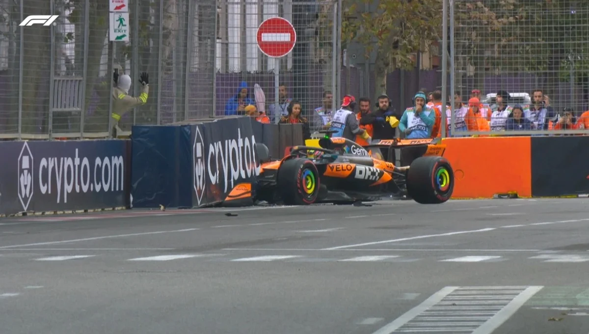 Оскар Піастрі кваліфікацію Гран-прі Азербайджана не завершив / скріншот