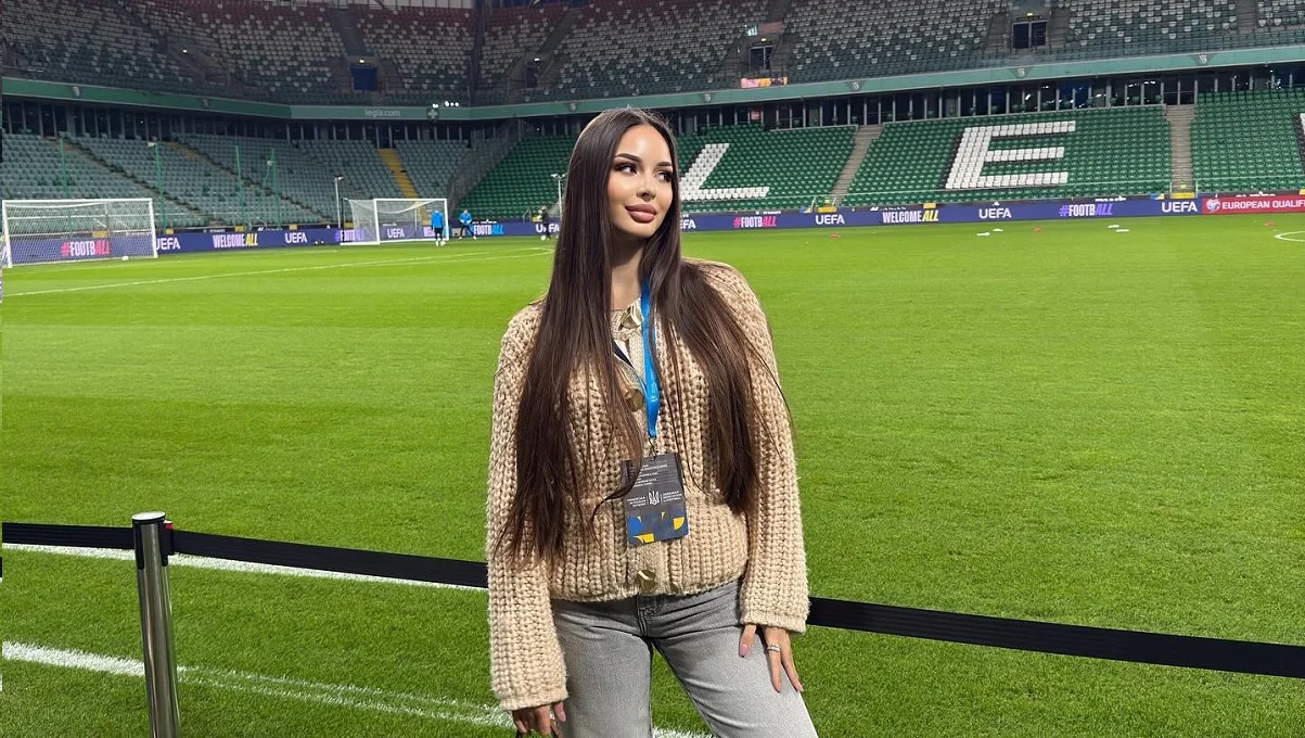 Катерина Бондаренко на стадіоні Легії / Facebook
