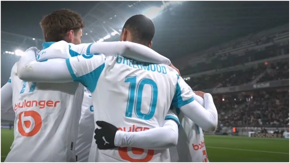 Марсель святкує перемогу над Ніццою / Скріншот