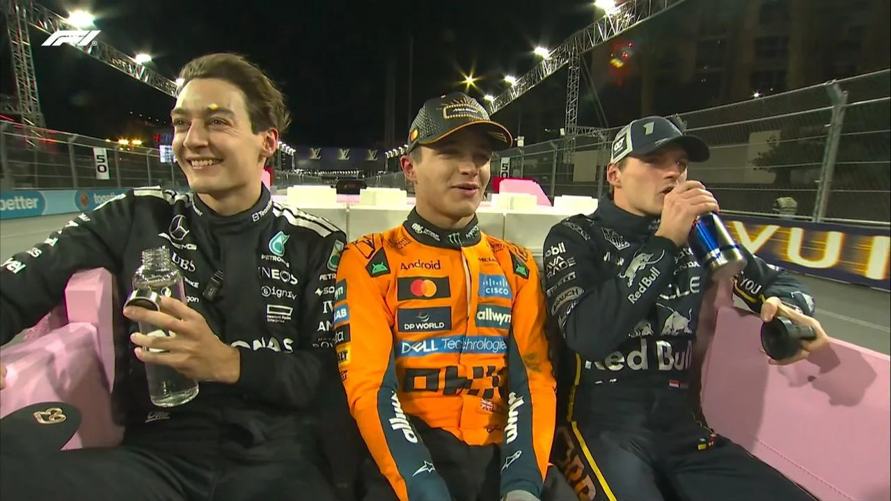 Расселл, Норрис, Ферстаппен / Скриншот