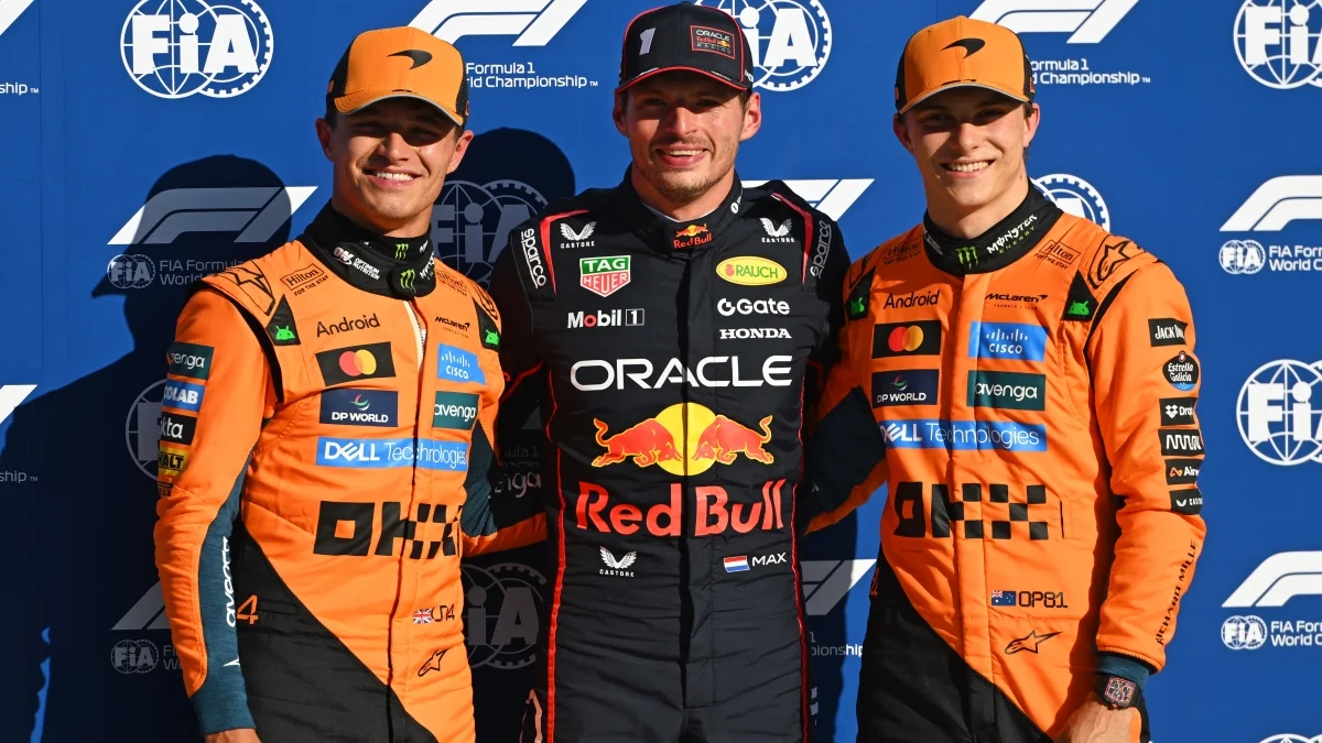 Ландо Норрис, Макс Ферстаппен и Оскар Пиастри / Getty Images