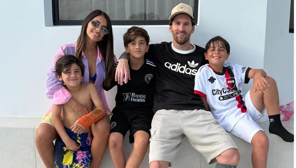 Ліонель Мессі з дружиною та дітьми / фото: соцмережі аргентинця