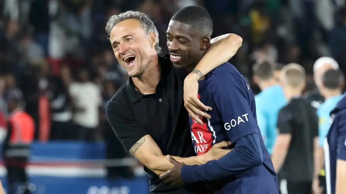 Луис Энрике и Усман Дембеле / фото: Maxppp