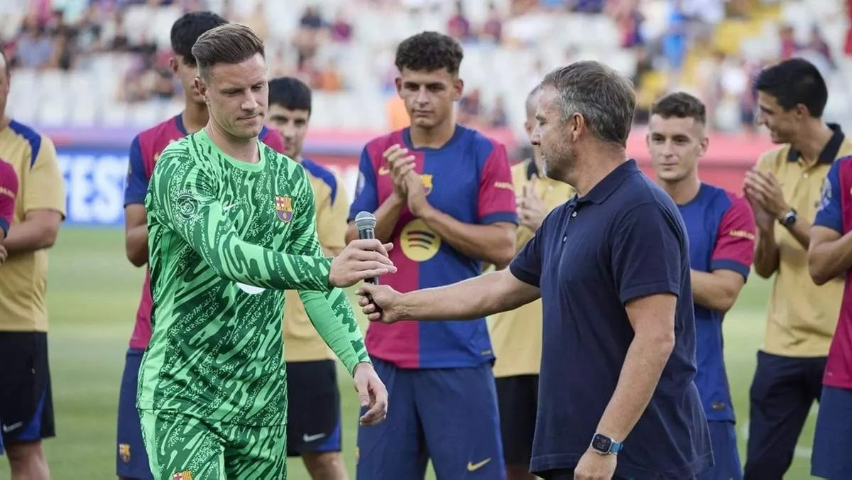 Марк-Андре тер Штеген та Гансі Флік / фото: Dani Barbeito / SPO