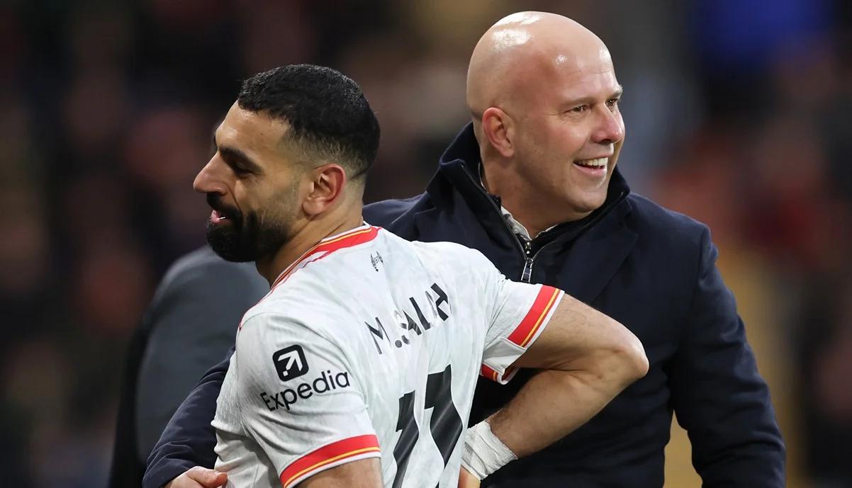 Арне Слота и Мохамед Салах / фото: Catherine Ivill - AMA/Getty Images