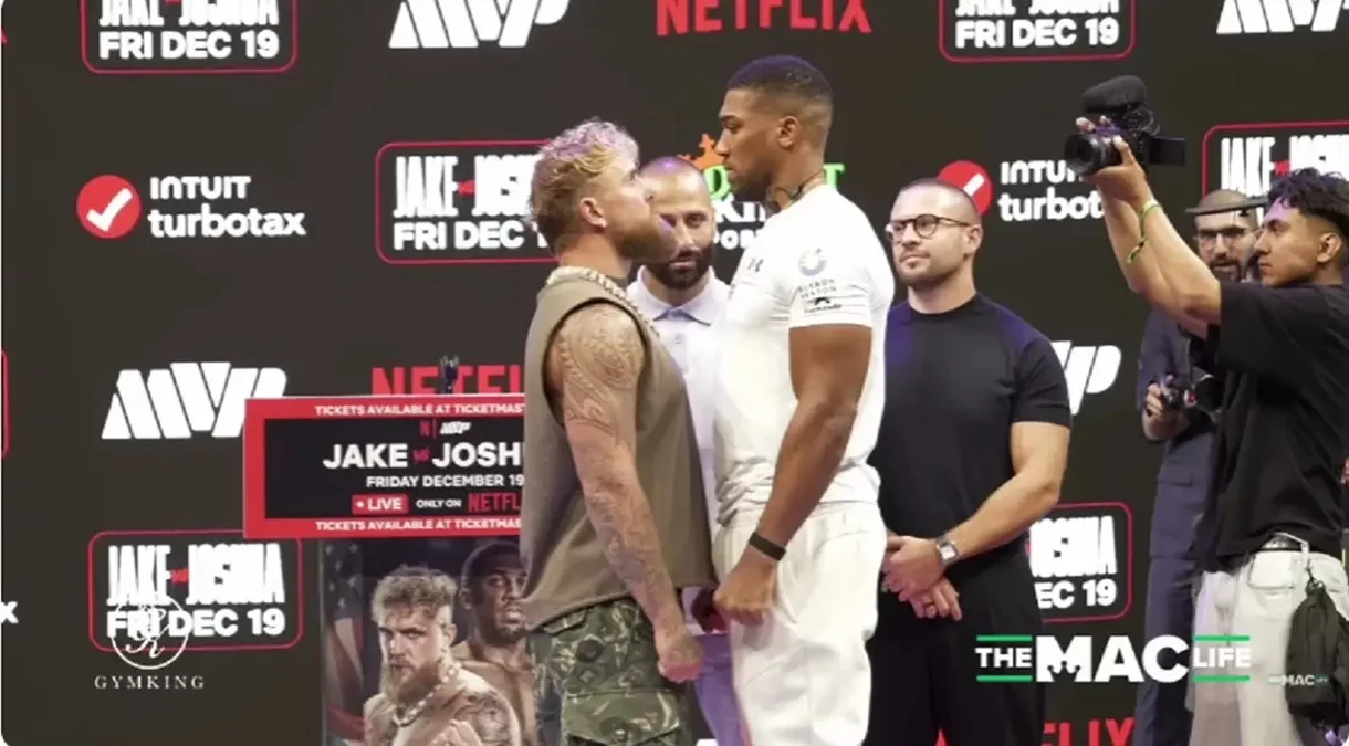 Джейк Пол и Энтони Джошуа / скриншот