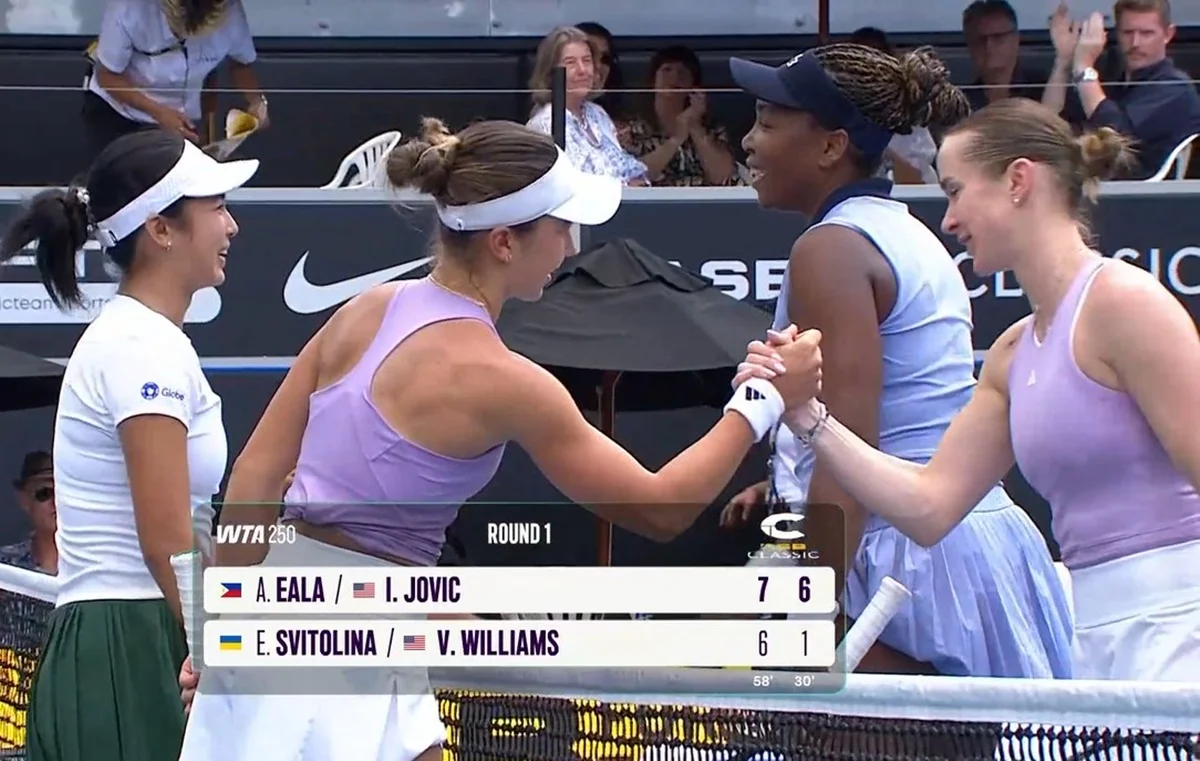 Александра Эала и Ива Йович vs Винус Уильямс и Элина Свитолина / скриншот