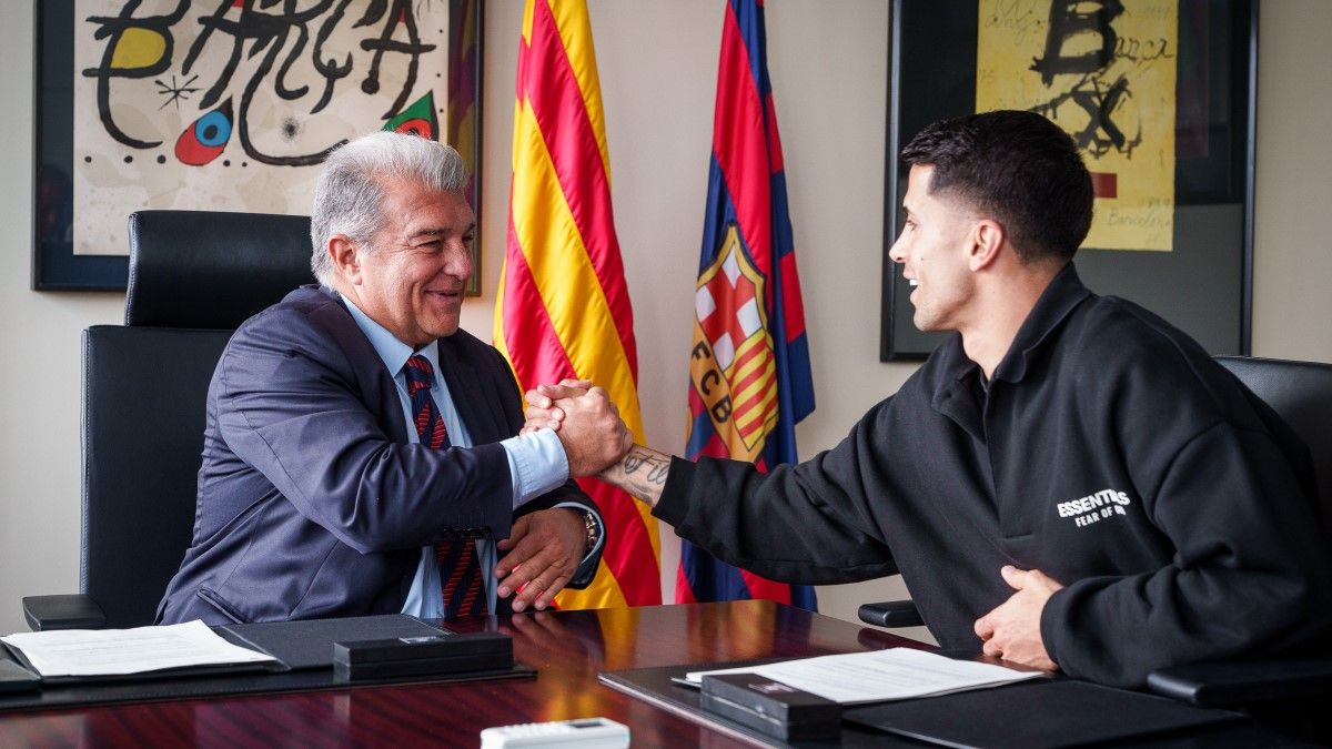 Жоан Лапорта та Жоау Канселу / фото: ФК Барселона