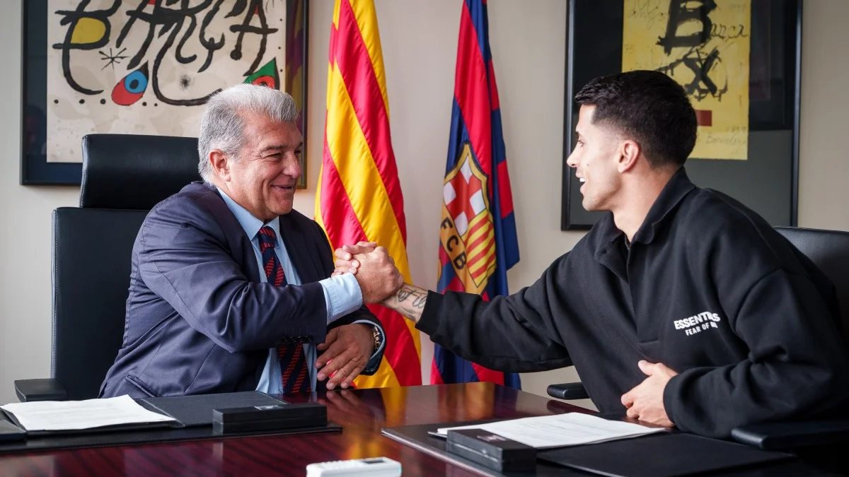 Жоан Лапорта и Жоау Канселу / фото: ФК Барселона