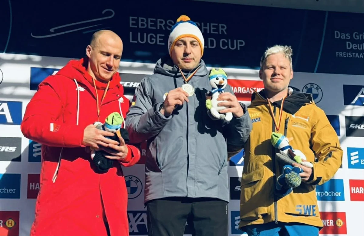 Андрій Мандзій став чемпіонов у Обергофі / фото: Ukrainian Luge Federation