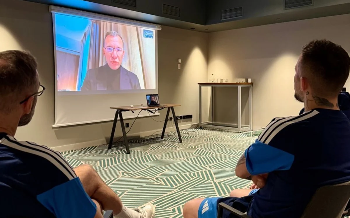 Андрей Шевченко провел онлайн-встречу с футзалистами / фото: АФУ