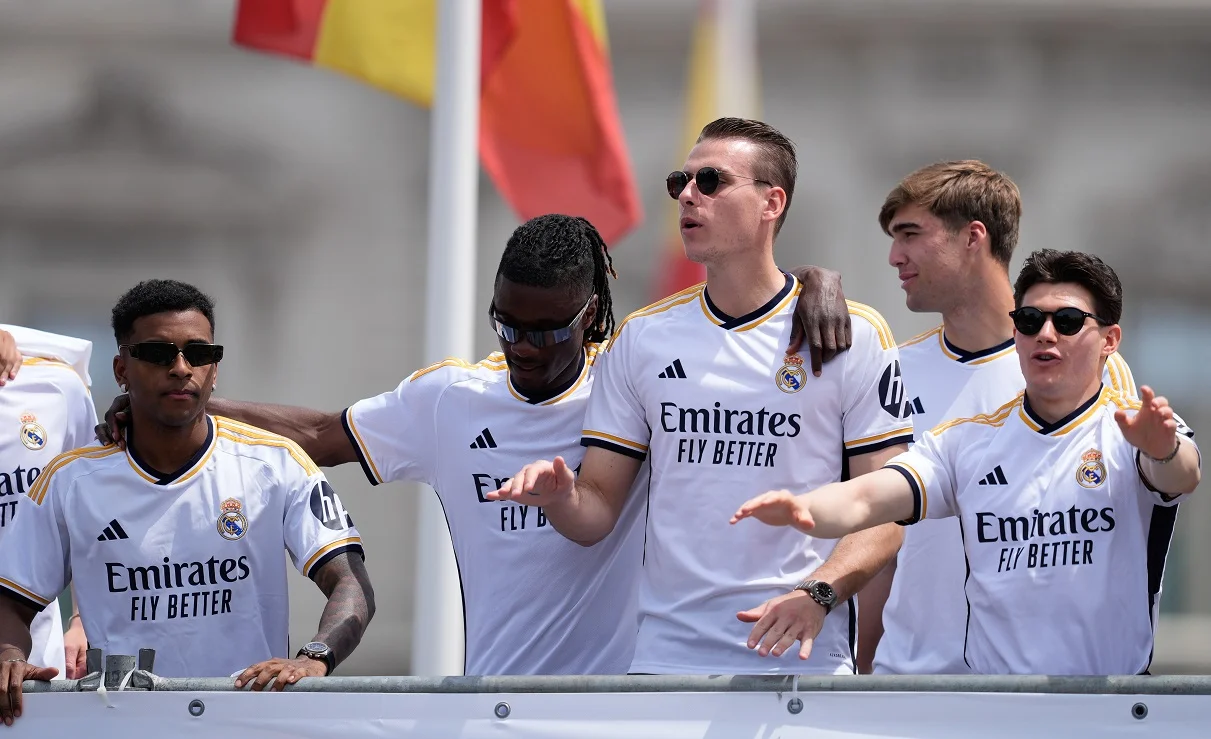 Андрій Лунін з партнерами по Реалу / Getty Images