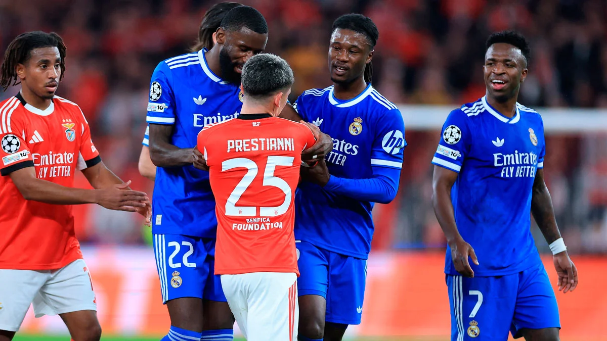Фото к новости: Реал удержал победу над Бенфикой – Винисиус устроил расистский скандал, Трубин спас шансы "орлов" на 1/8 ЛЧ