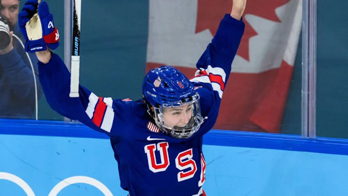 Меган Келлер після переможної шайби у ворота Канади / IMAGO