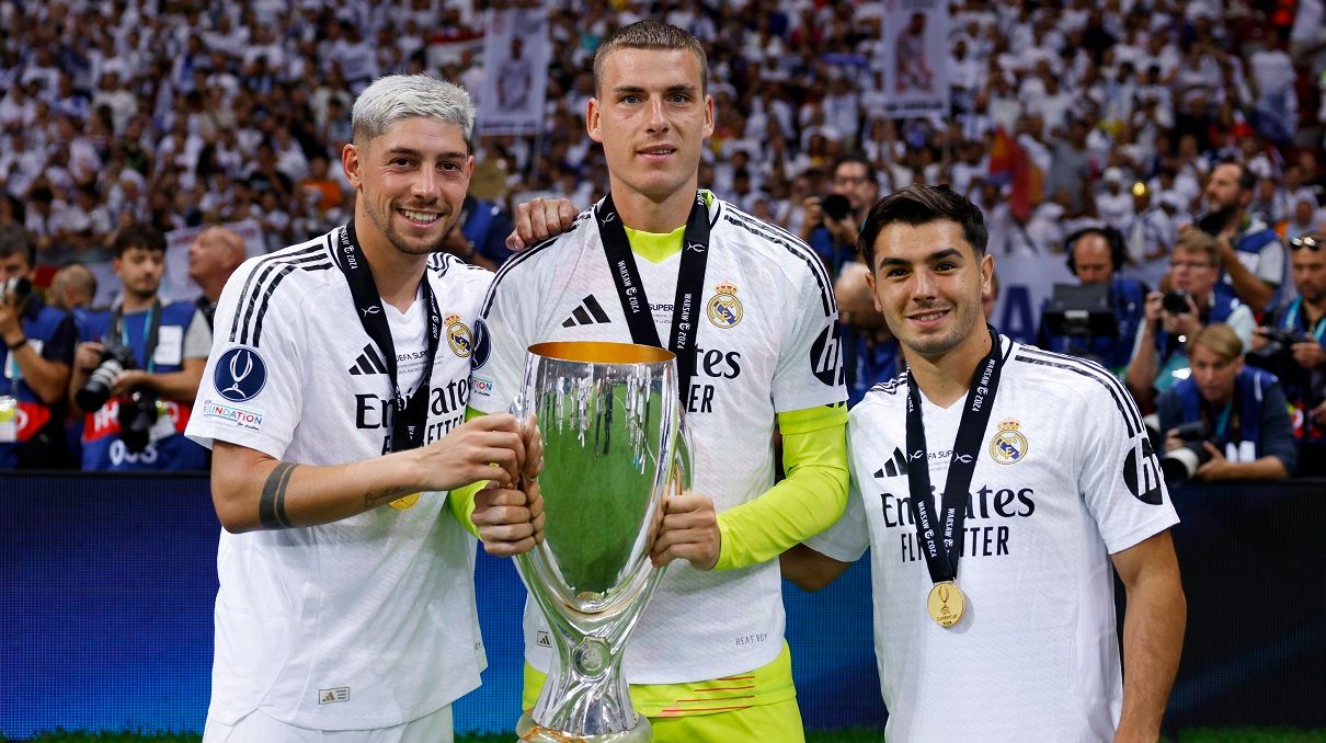 Вальверде, Лунін і Браїм / Photo by Antonio Villalba/Real Madrid via Getty Images